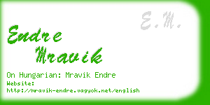 endre mravik business card